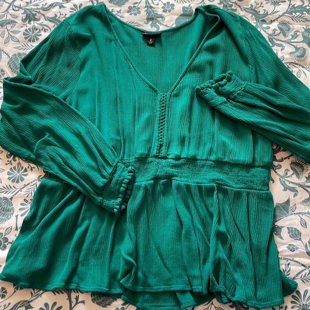 Emerald Green, Empire Waist Blouse